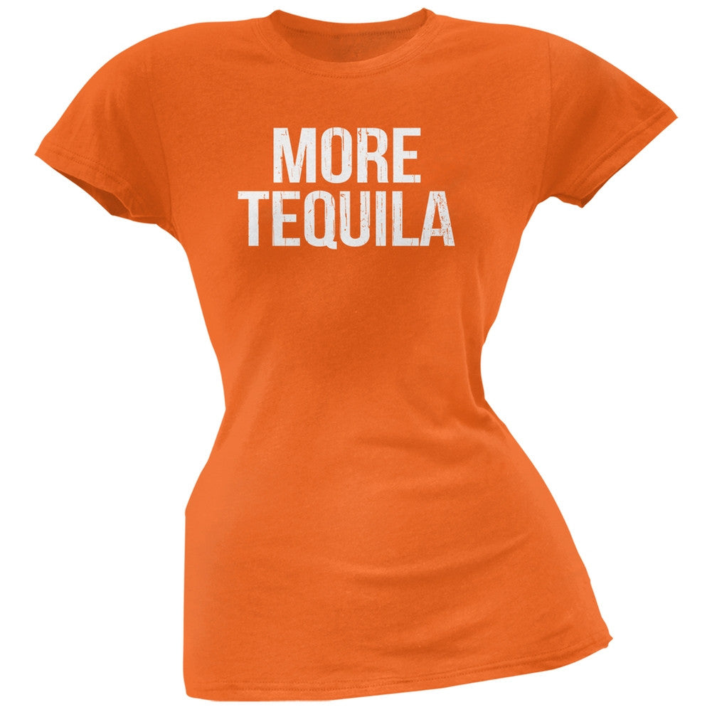 Cinco de Mayo - More Tequila Black Juniors Soft T-Shirt Juniors T-Shirts Old Glory SM Orange 