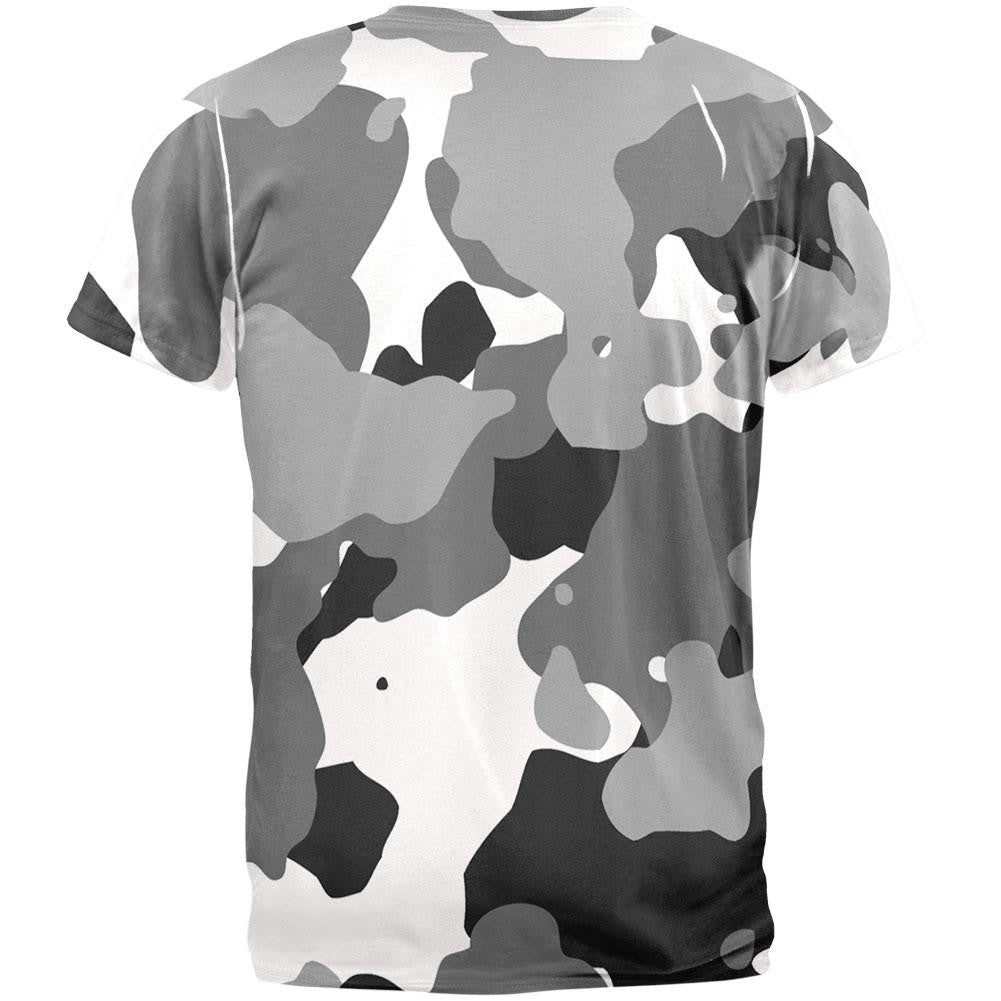 Grey Camo All Over Adult T-Shirt Men's T-Shirts Old Glory   