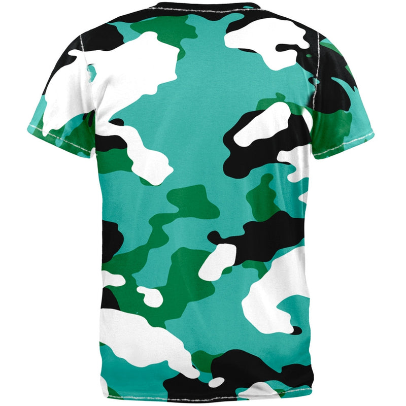 Turquoise Camo All Over Adult T-Shirt Men's T-Shirts Old Glory   