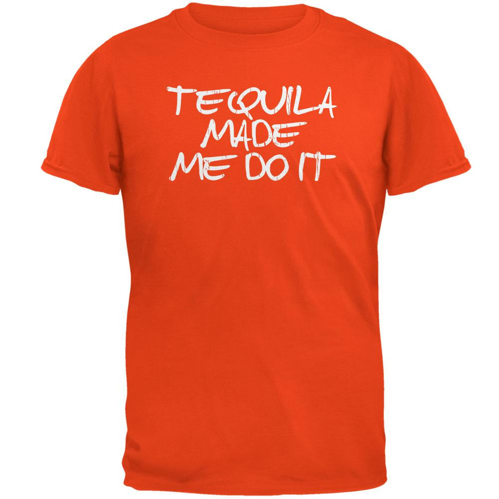 Cinco de Mayo - Tequila Made Me Do It Orange Adult T-Shirt Men's T-Shirts Old Glory 2XL Orange 