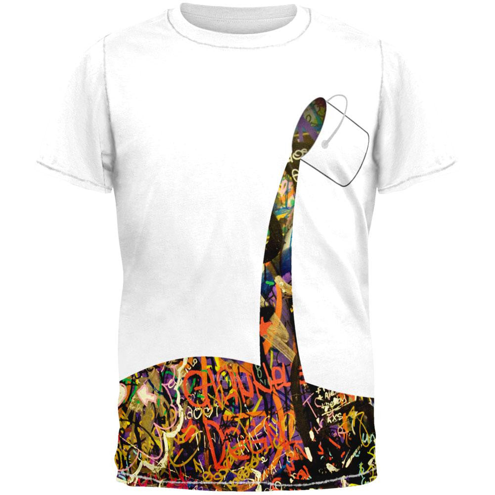 Graffiti Bucket All Over Adult T-Shirt Men's T-Shirts Old Glory 2XL White 