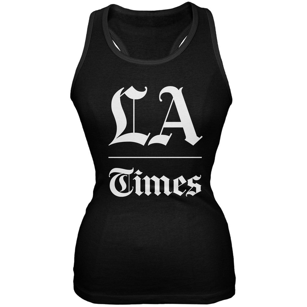 Los Angeles Times Stacked Logo Black Juniors Soft Tank Top Juniors Tank Tops Los Angeles Times 2XL Black 