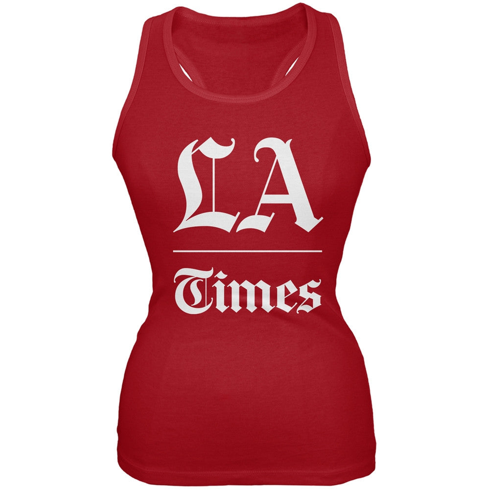 Los Angeles Times Stacked Logo Red Juniors Soft Tank Top Juniors Tank Tops Los Angeles Times 2XL Red 