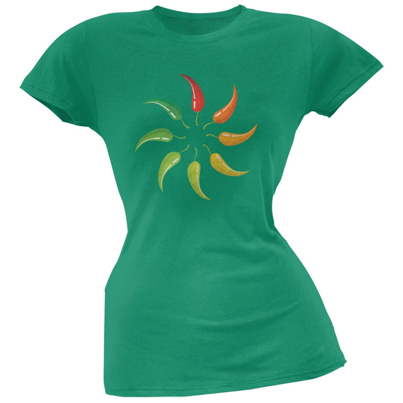 Cinco de Mayo - Jalapeno Pepper Wheel Orange Soft Juniors T-Shirt Juniors T-Shirts Old Glory   