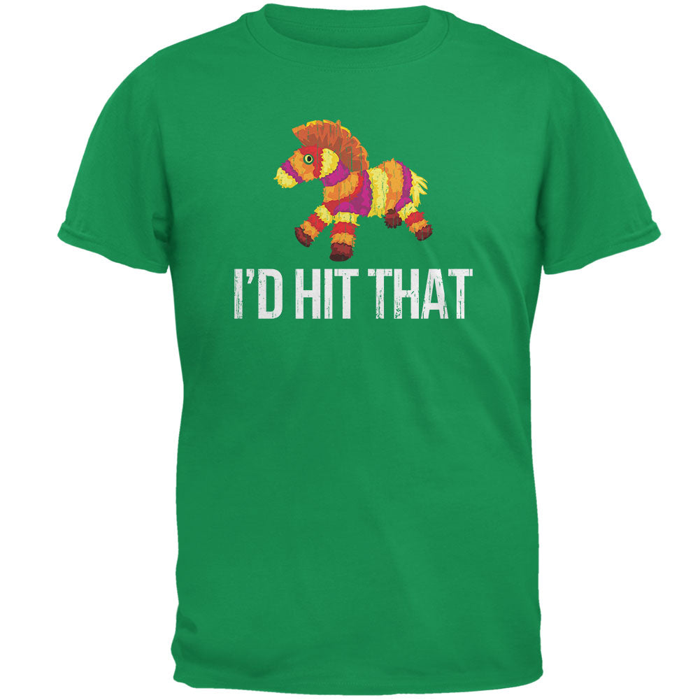 Cinco de Mayo - I'd Hit That, Pinata Irish Green Adult T-Shirt Men's T-Shirts Old Glory 2XL Green 