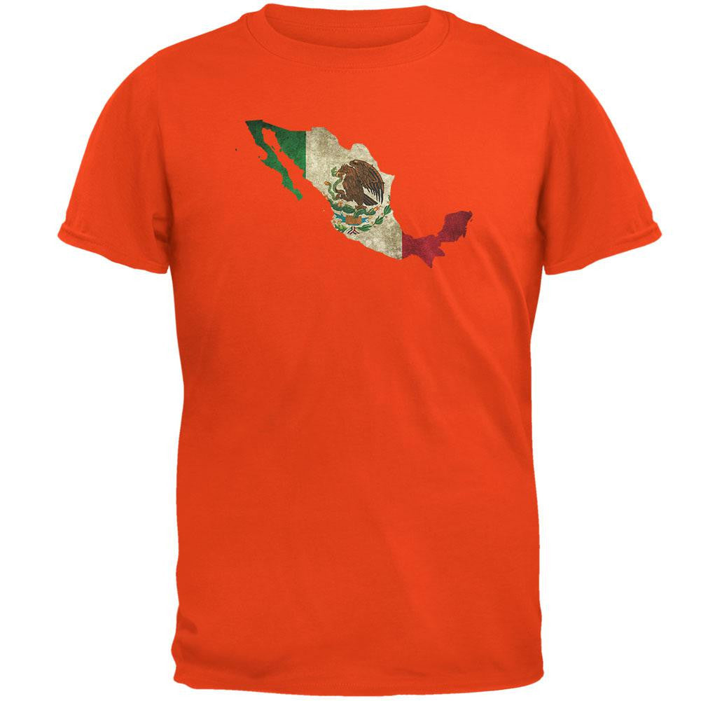 Cinco de Mayo - Mexico Silhouette Orange Adult T-Shirt Men's T-Shirts Old Glory 2XL Orange 