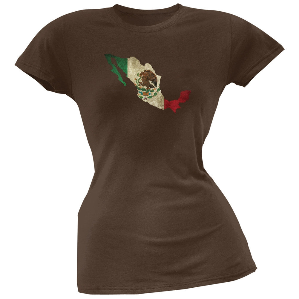 Cinco de Mayo - Mexico Silhouette Orange Soft Juniors T-Shirt Juniors T-Shirts Old Glory   