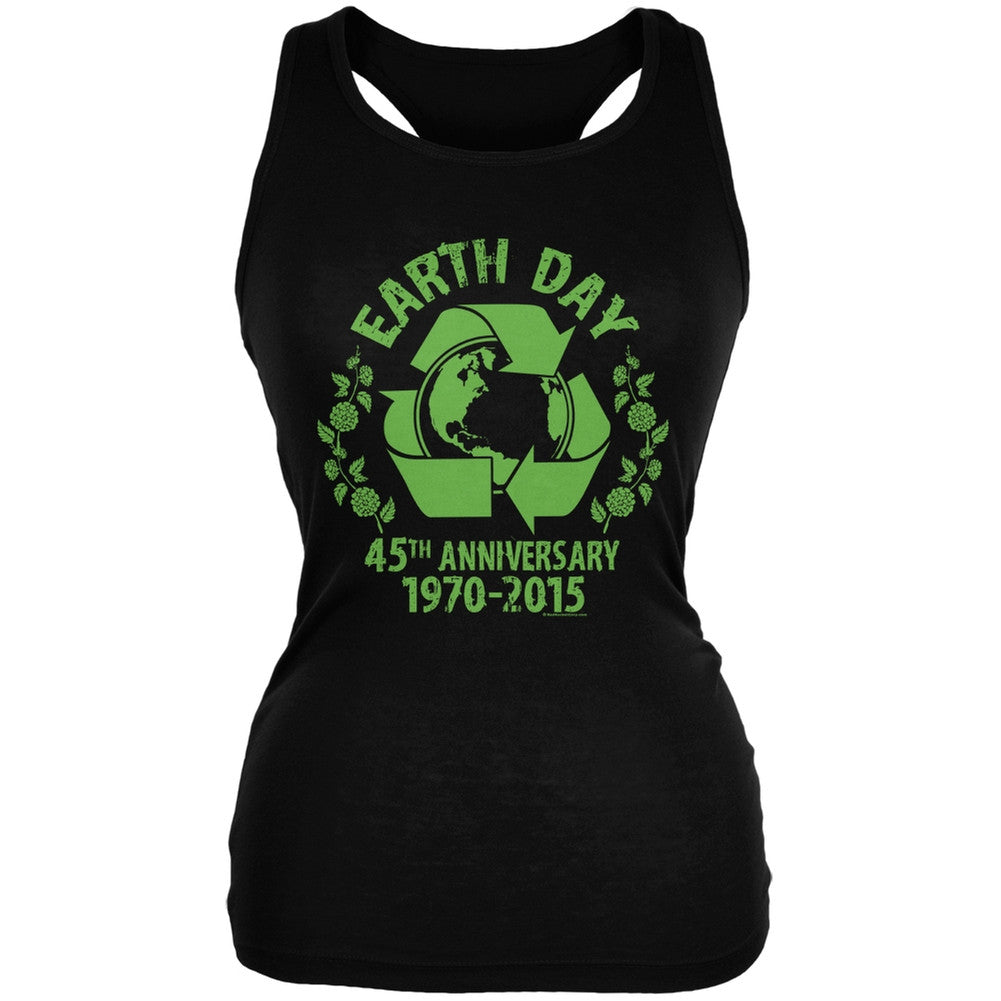 Earth Day - 45th Anniversary Black Juniors Soft Tank Top Juniors Tank Tops Old Glory 2XL Black 