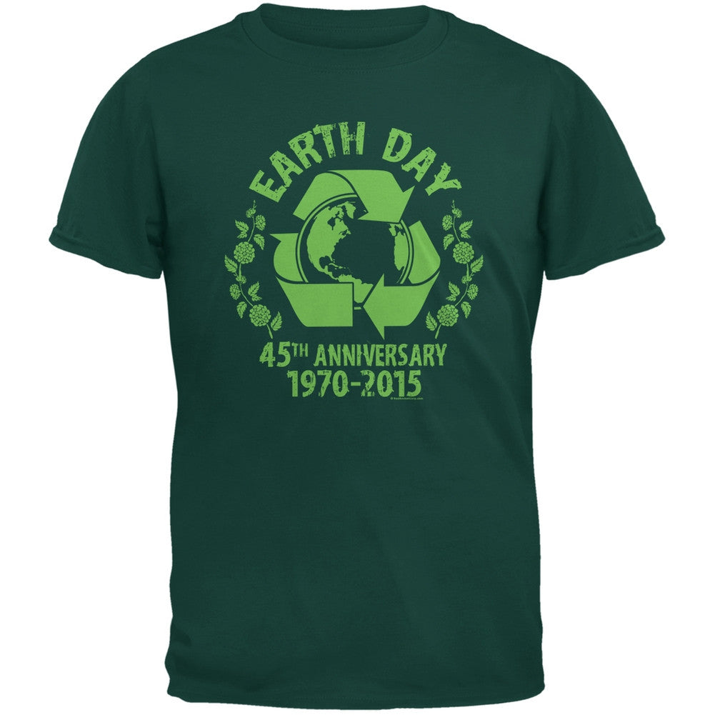 Earth Day - 45th Anniversary Forest Green Adult T-Shirt Men's T-Shirts Old Glory 2XL Green 