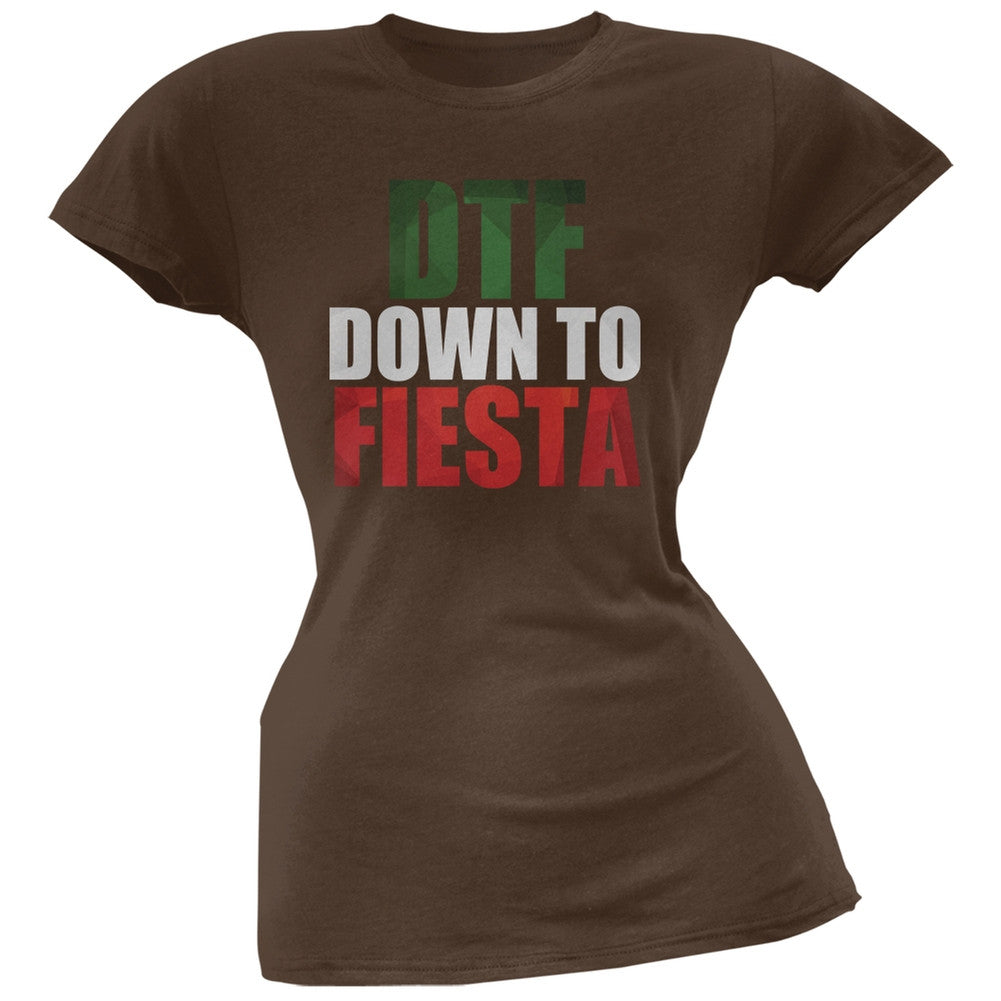 Cinco de Mayo - DTF, Down to Fiesta Kelly Green Soft Juniors T-Shirt Juniors T-Shirts Old Glory   