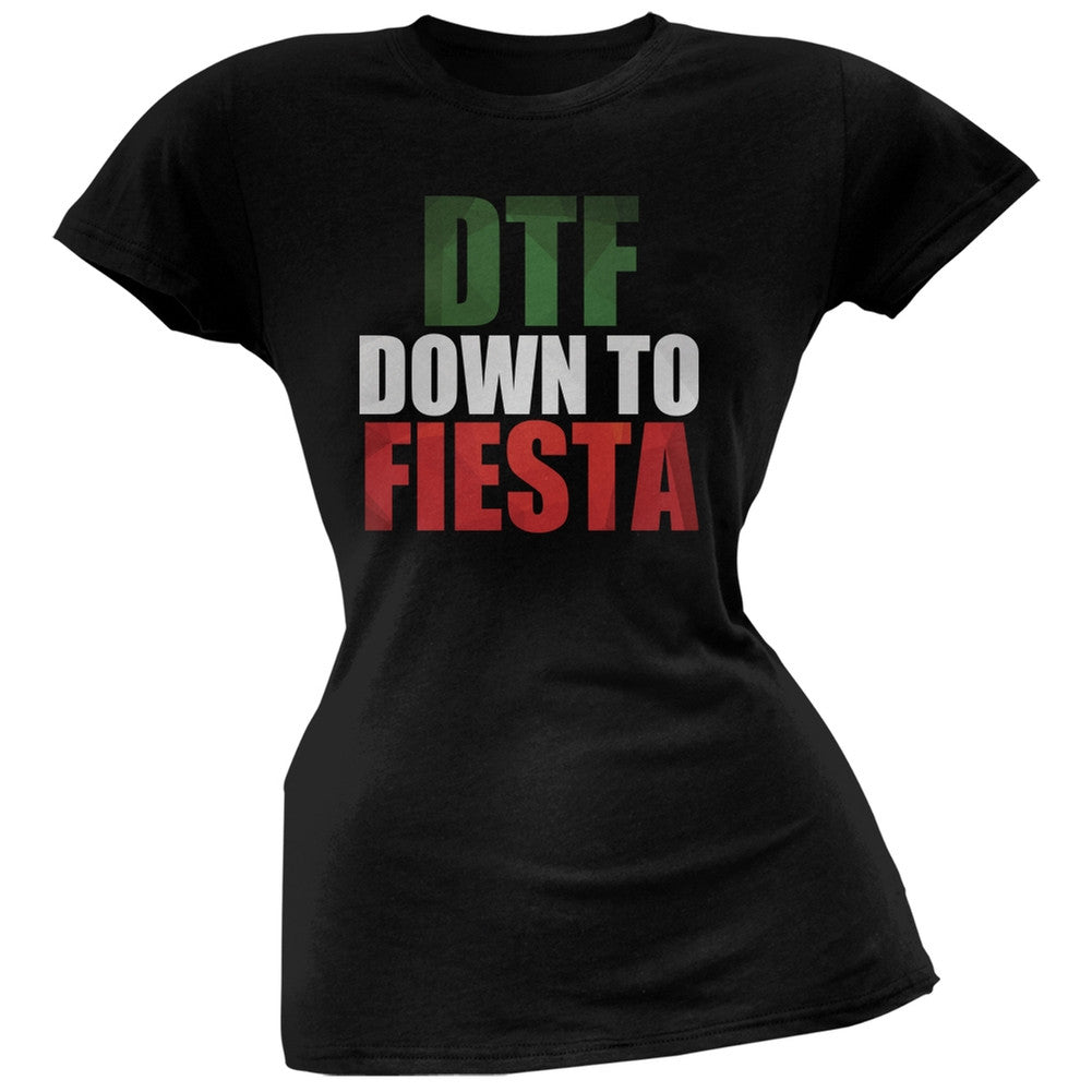 Cinco de Mayo - DTF, Down to Fiesta Kelly Green Soft Juniors T-Shirt Juniors T-Shirts Old Glory   