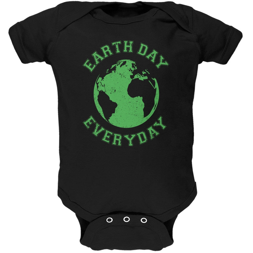 Earth Day - Earth Day Everyday Black Soft Baby One Piece Baby One Piece Old Glory 0-3M Black 