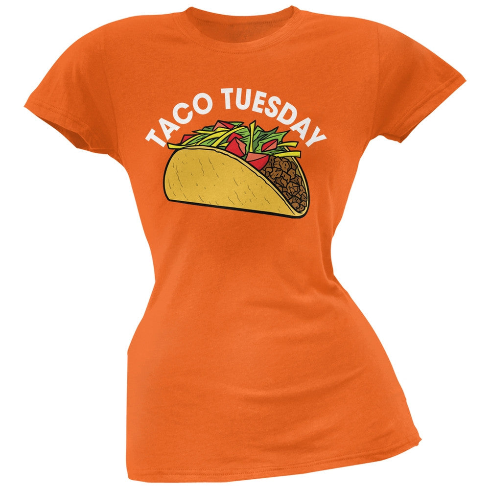 Cinco de Mayo - Taco Tuesday Orange Soft Juniors T-Shirt Juniors T-Shirts Old Glory   