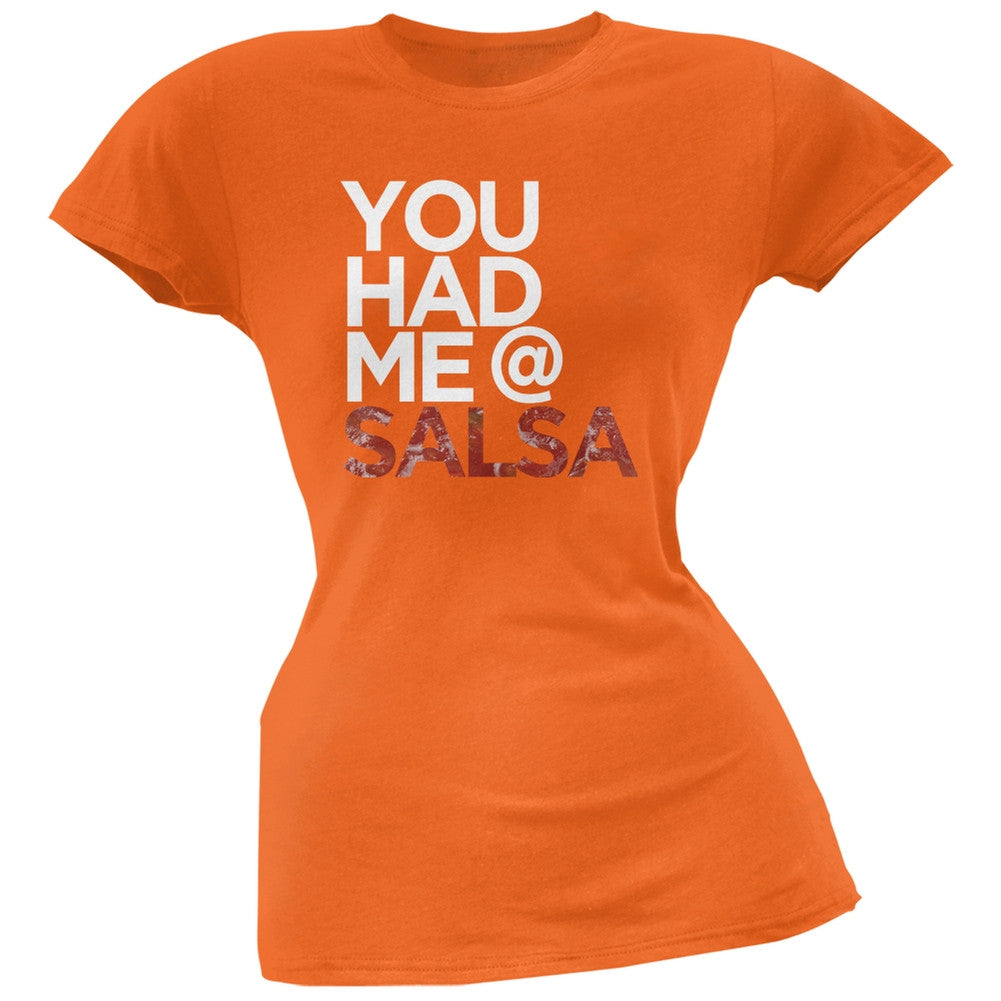 Cinco de Mayo - You Had Me at Salsa Orange Soft Juniors T-Shirt Juniors T-Shirts Old Glory   