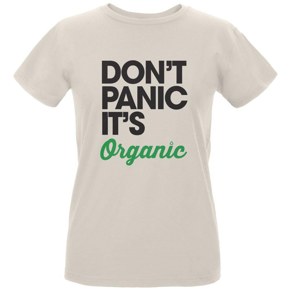 Earth Day - Don't Panic It's Organic Women's Organic Natural T-Shirt Women's T-Shirts Old Glory LG Off-White 