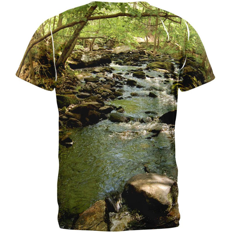 Earth Day River Woods Hiking All Over Adult T-Shirt Men's T-Shirts Old Glory   