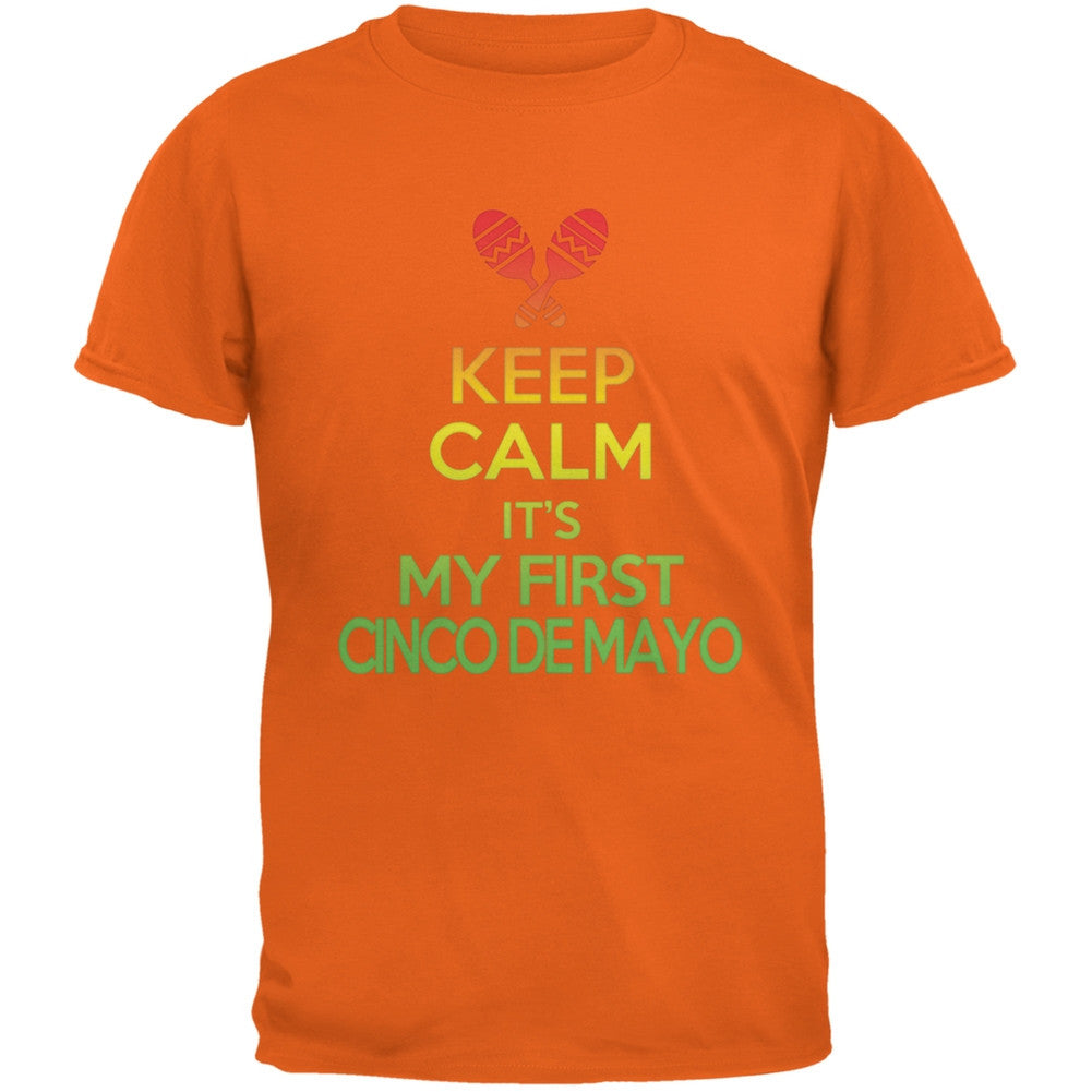 Cinco De Mayo - Keep Calm First Cinco De Mayo Forest Green Adult T-Shirt Men's T-Shirts Old Glory   