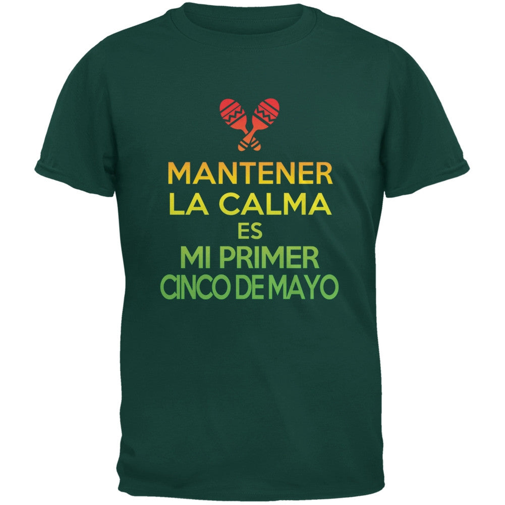 Cinco De Mayo - Mantener Calma Primer Cinco De Mayo Forest Green Youth T-Shirt Youth T-Shirts Old Glory   