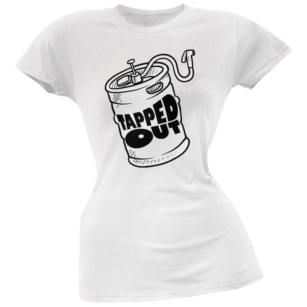 Tapped Out White Juniors Soft T-Shirt Juniors T-Shirts Old Glory 2XL White 