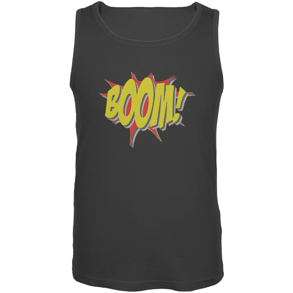 BOOM Comic Book Super Hero Charcoal Grey Adult Tank Top Men's Tank Tops Old Glory 2XL Grey 