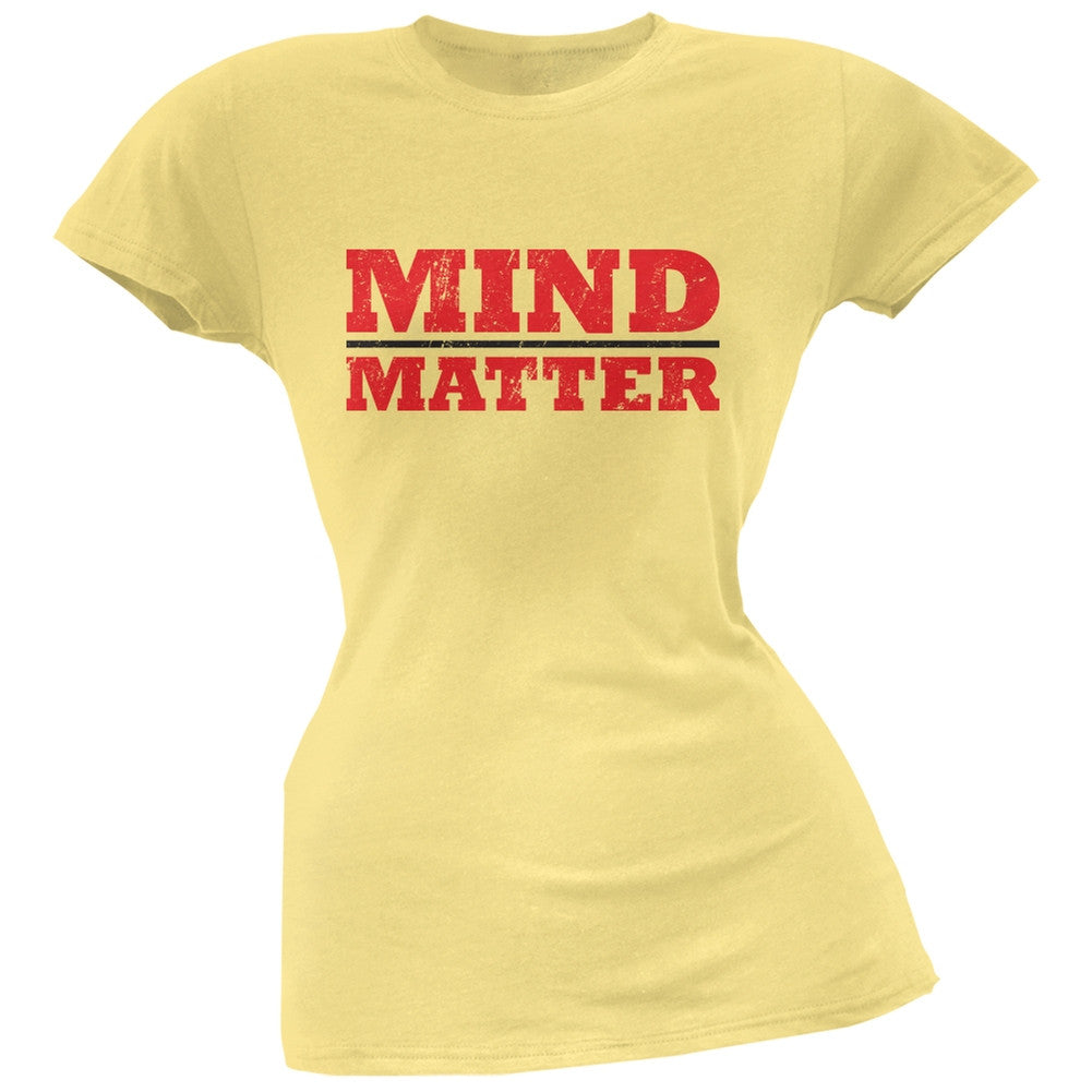 Mind Over Matter Yellow Juniors Soft T-Shirt Juniors T-Shirts Old Glory 2XL Yellow 