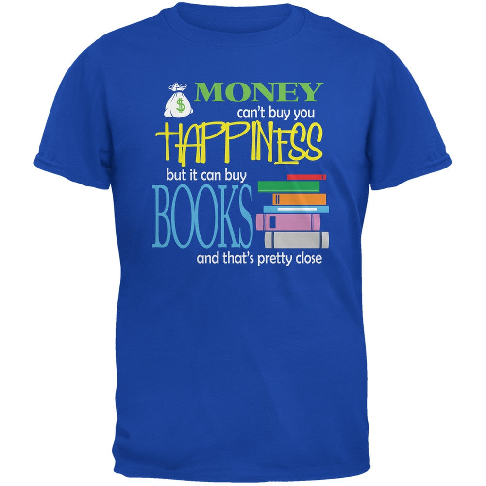 Money Happiness Books Funny Royal Adult T-Shirt Men's T-Shirts Old Glory SM Blue 