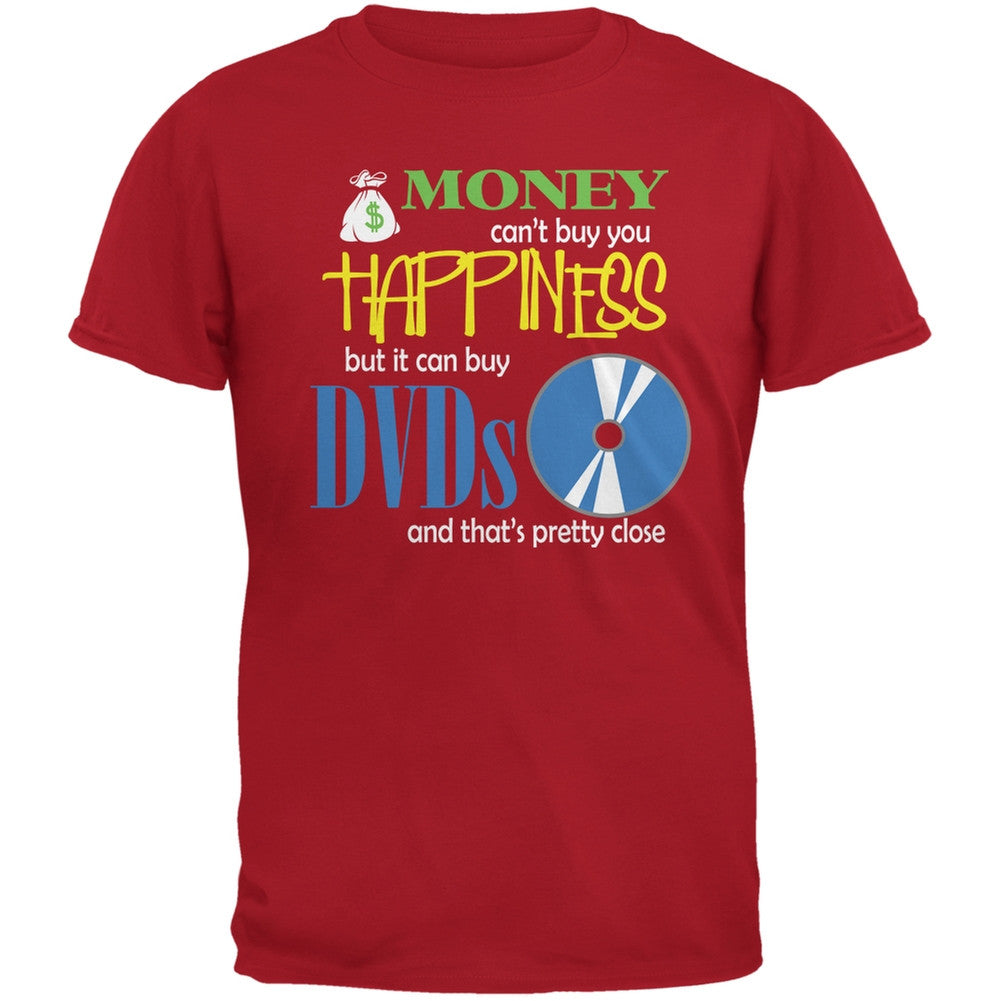 Money Happiness DVD Movies Funny Red Adult T-Shirt Men's T-Shirts Old Glory SM Red 