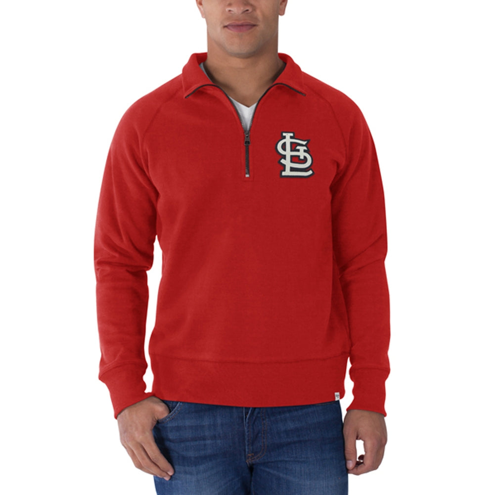 St. Louis Cardinals - Cross Check 1/4 Zip Pullover Sweater Men's Sweatshirts St. Louis Cardinals SM Red
