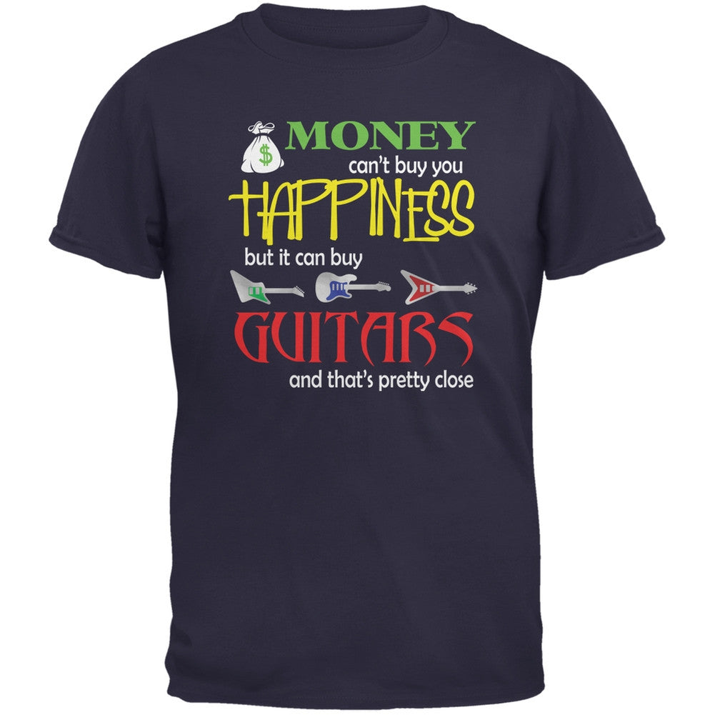 Money Happiness Guitars Funny Navy Adult T-Shirt Men's T-Shirts Old Glory 2XL Blue 