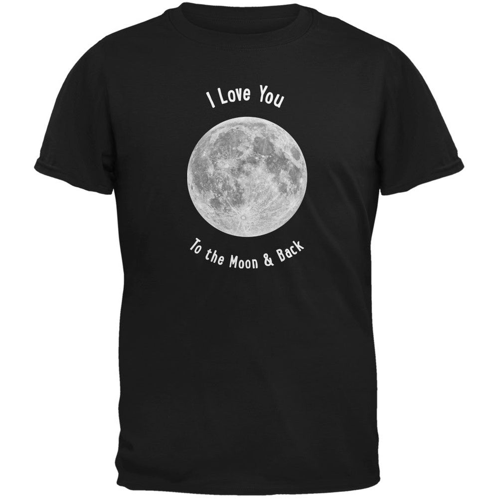 I Love You to the Moon & Back Black Adult T-Shirt Men's T-Shirts Old Glory 2XL Black 