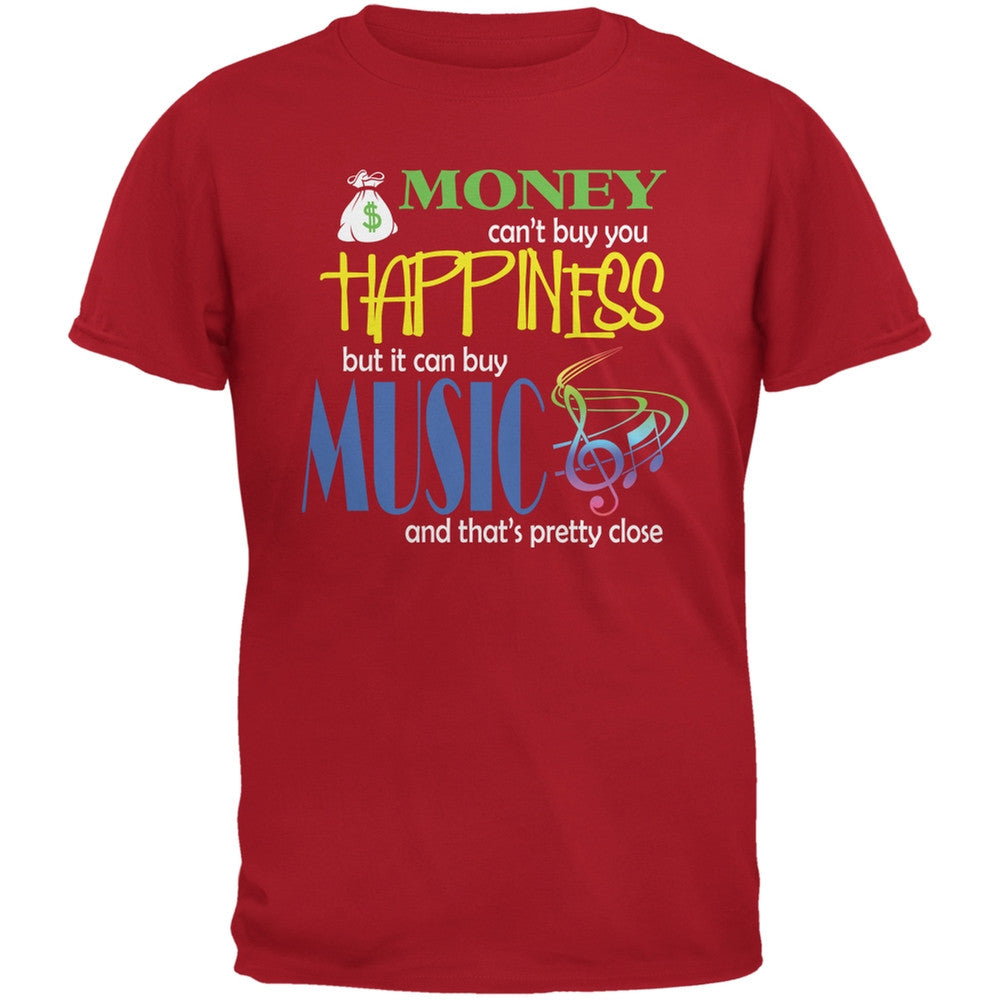 Money Happiness Music Funny Red Adult T-Shirt Men's T-Shirts Old Glory 2XL Red 