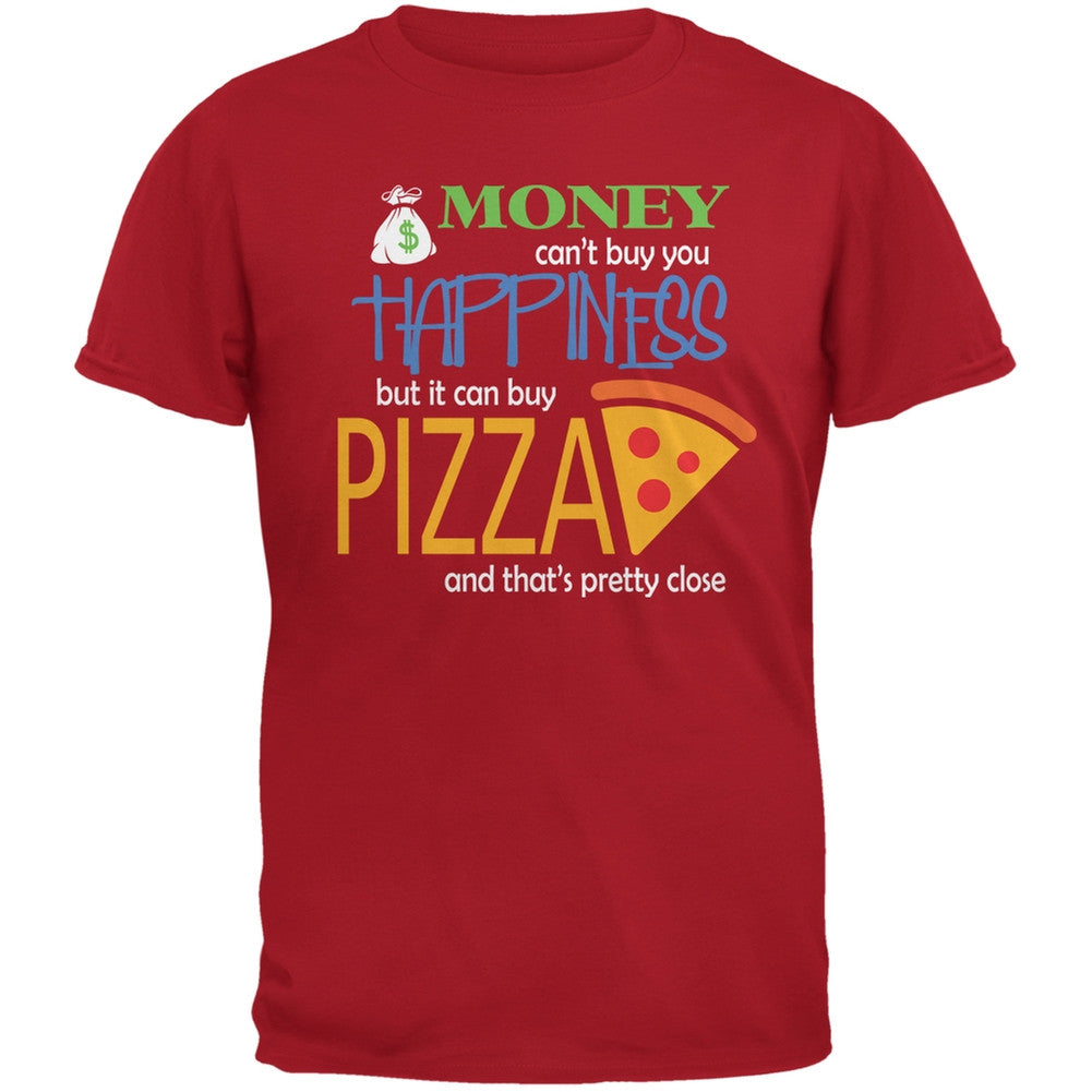 Money Happiness Pizza Funny Red Adult T-Shirt Men's T-Shirts Old Glory 2XL Red 