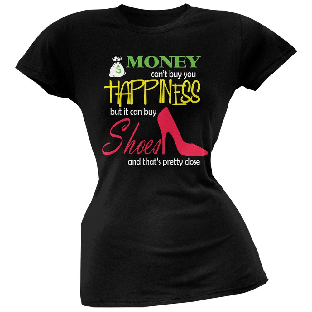 Money Happiness Shoes Funny Black Juniors Soft T-Shirt Juniors T-Shirts Old Glory 2XL Black 