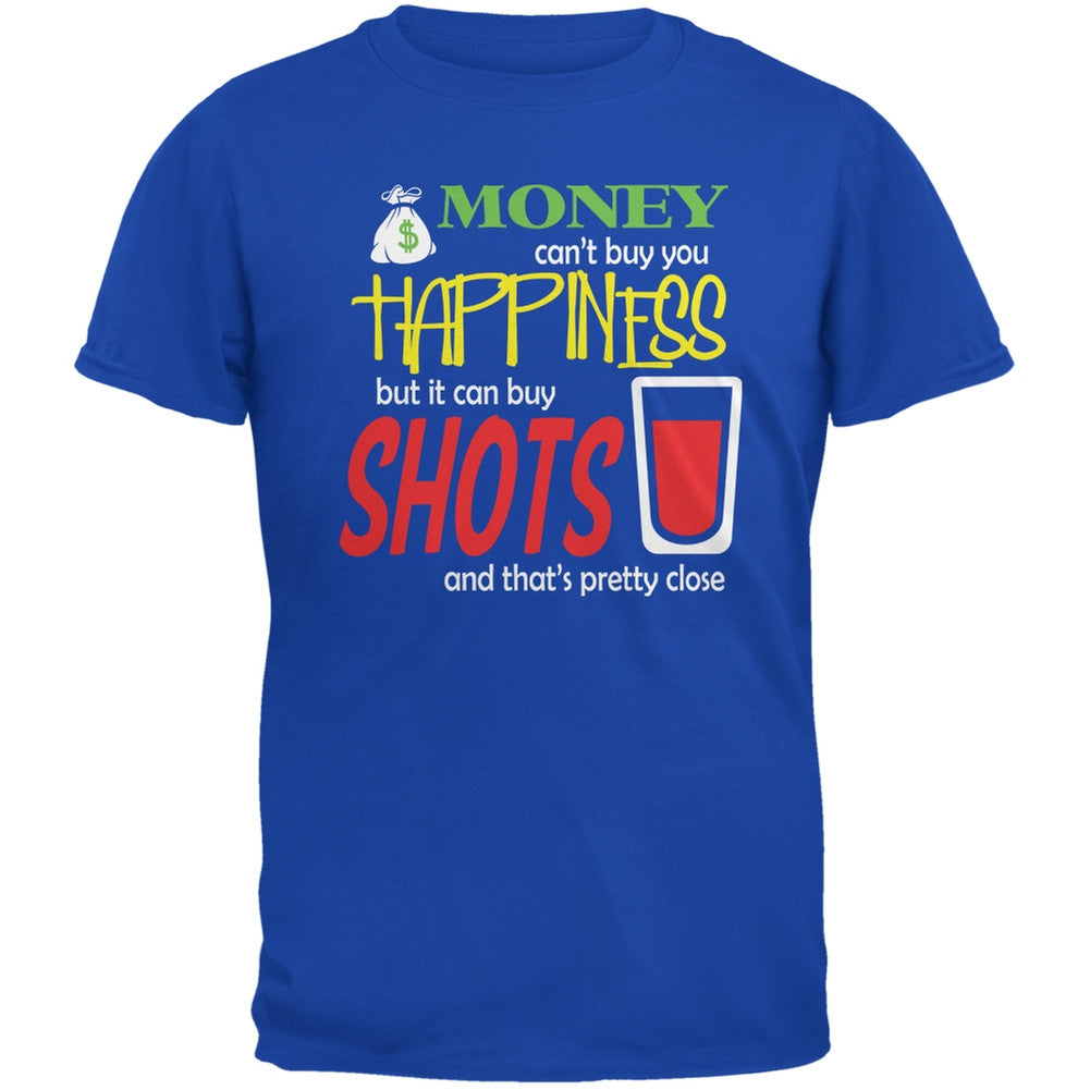 Money Happiness Shots Funny Royal Adult T-Shirt Men's T-Shirts Old Glory 2XL Blue 