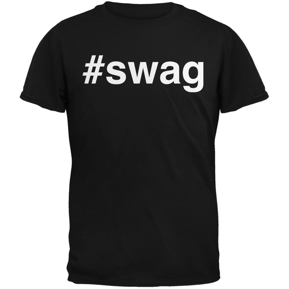 #swag Black Adult T-Shirt Men's T-Shirts Old Glory SM Black 