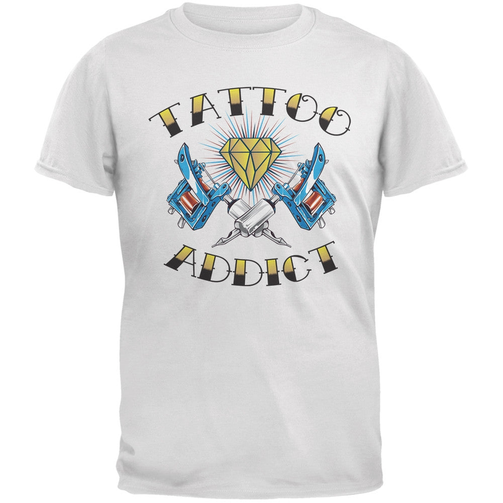 Tattoo Addict White Adult T-Shirt Men's T-Shirts Old Glory 2XL White 