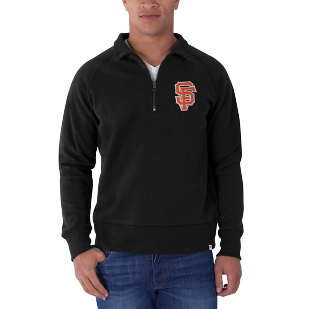 San Francisco Giants - Cross Check 1/4 Zip Pullover Sweater Men's Sweatshirts San Francisco Giants 2XL Black 