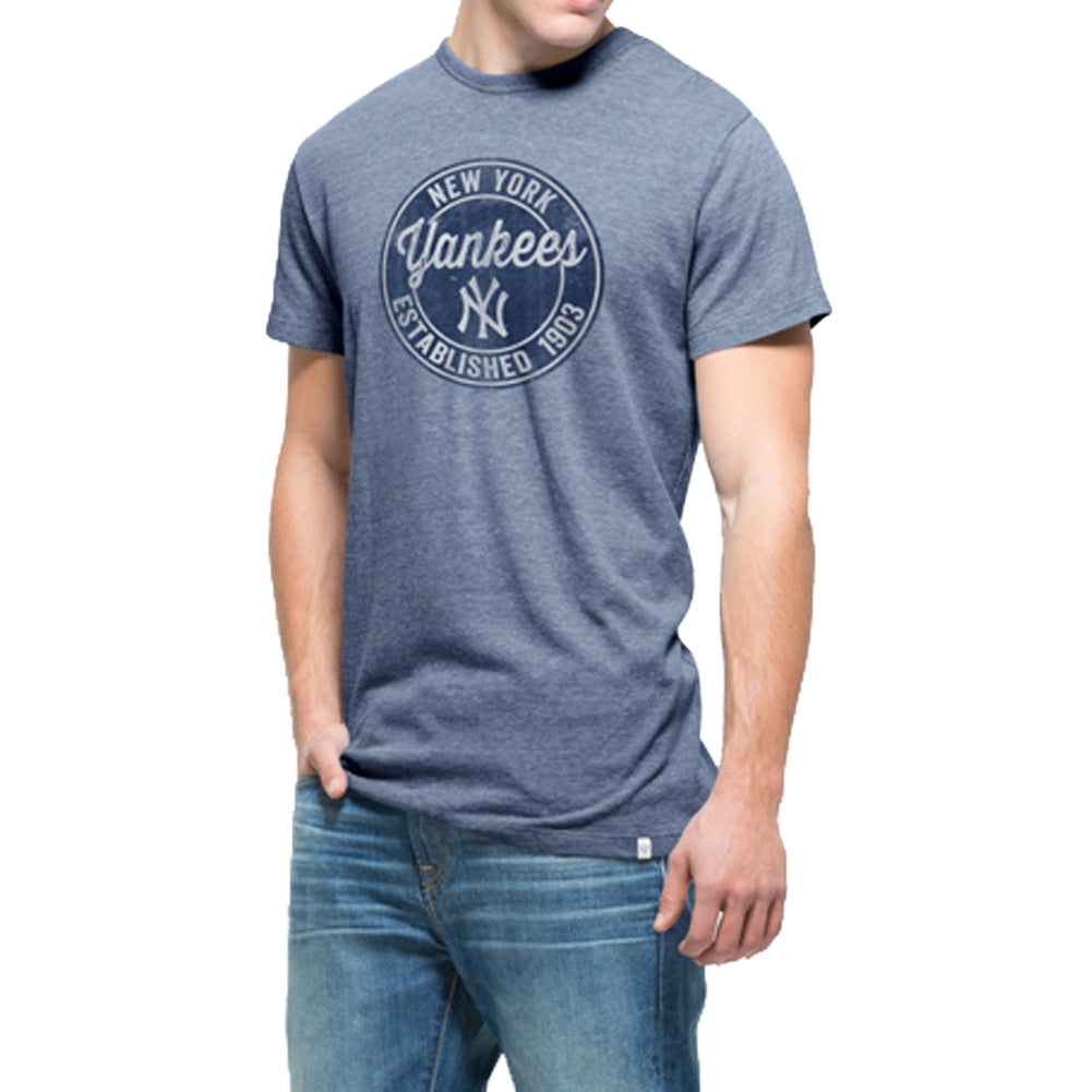 New York Yankees - Tri-State Logo T-Shirt Men's T-Shirts New York Yankees LG Blue 