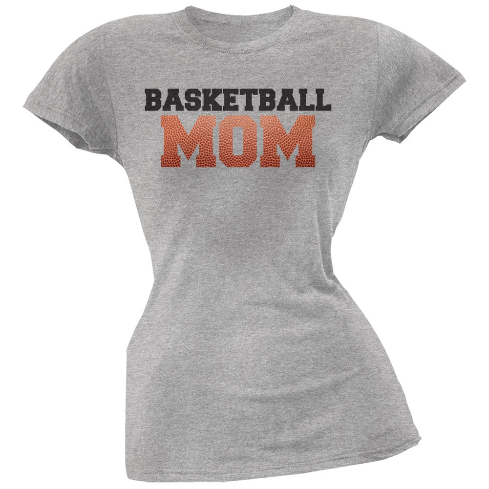 Basketball Mom Heather Grey Juniors Soft T-Shirt Juniors T-Shirts Old Glory 2XL Grey 