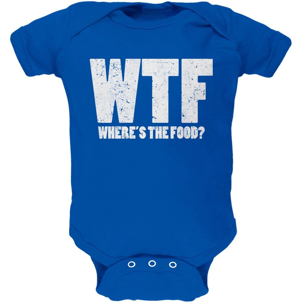 WTF (where's the food?) Royal Soft Baby One Piece Baby One Piece Old Glory 0-3M Blue 