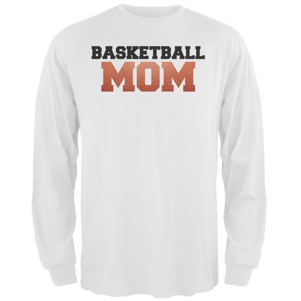 Basketball Mom White Adult Long Sleeve T-Shirt Men's Long Sleeves Old Glory 2XL White 