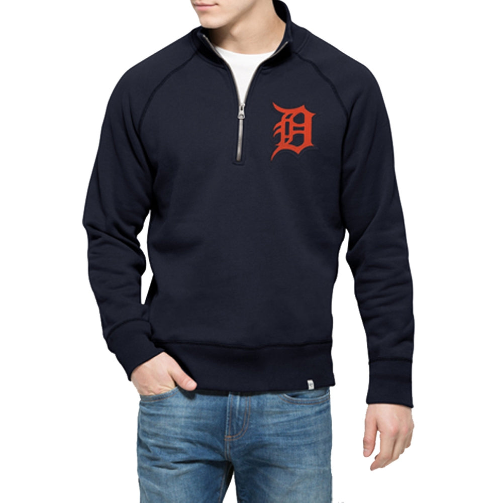 Detroit Tigers - Cross Check 1/4 Zip Pullover Sweater Men's Sweatshirts Detroit Tigers 2XL Blue 