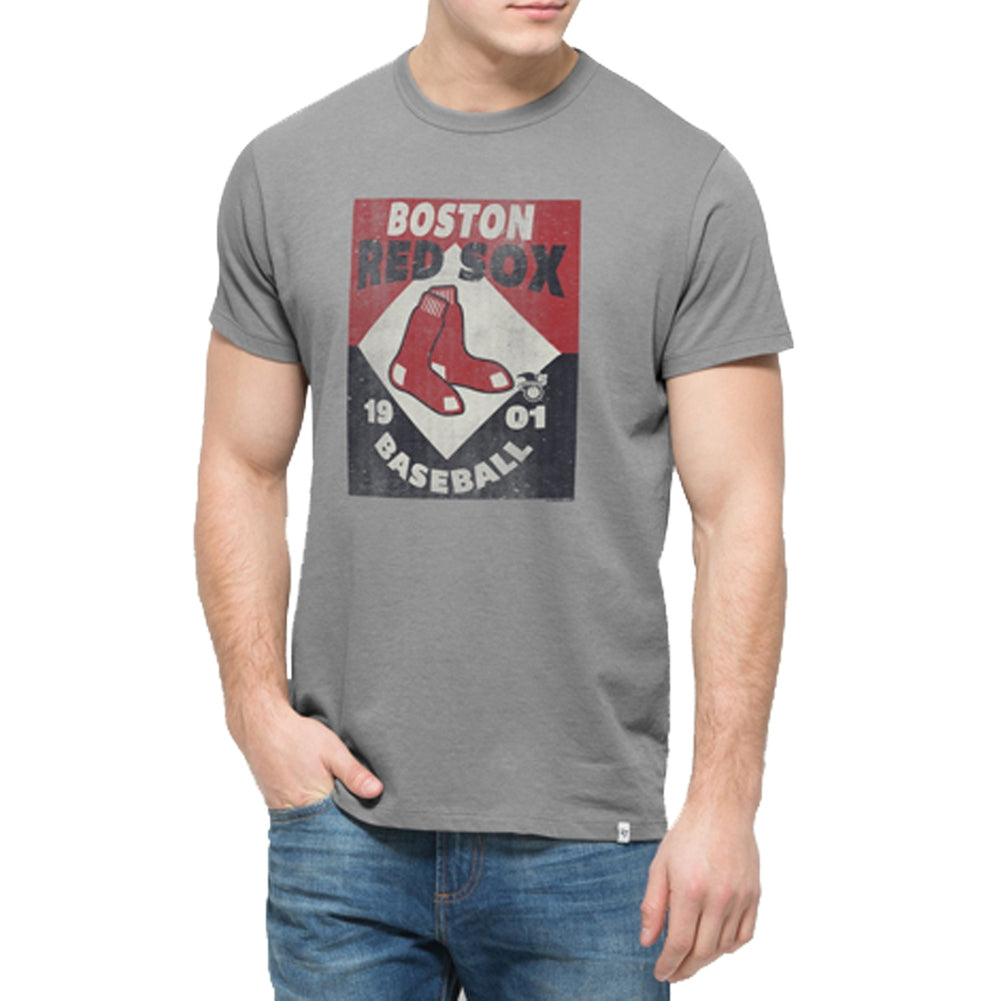 Boston Red Sox - Knockaround Flanker Logo T-Shirt Men's T-Shirts Boston Red Sox 2XL Grey 