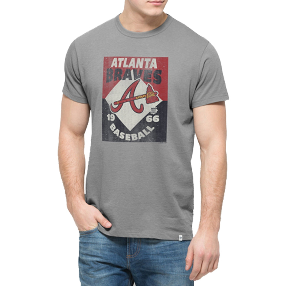 Atlanta Braves - Knockaround Flanker Logo T-Shirt Men's T-Shirts Atlanta Braves 2XL Grey 