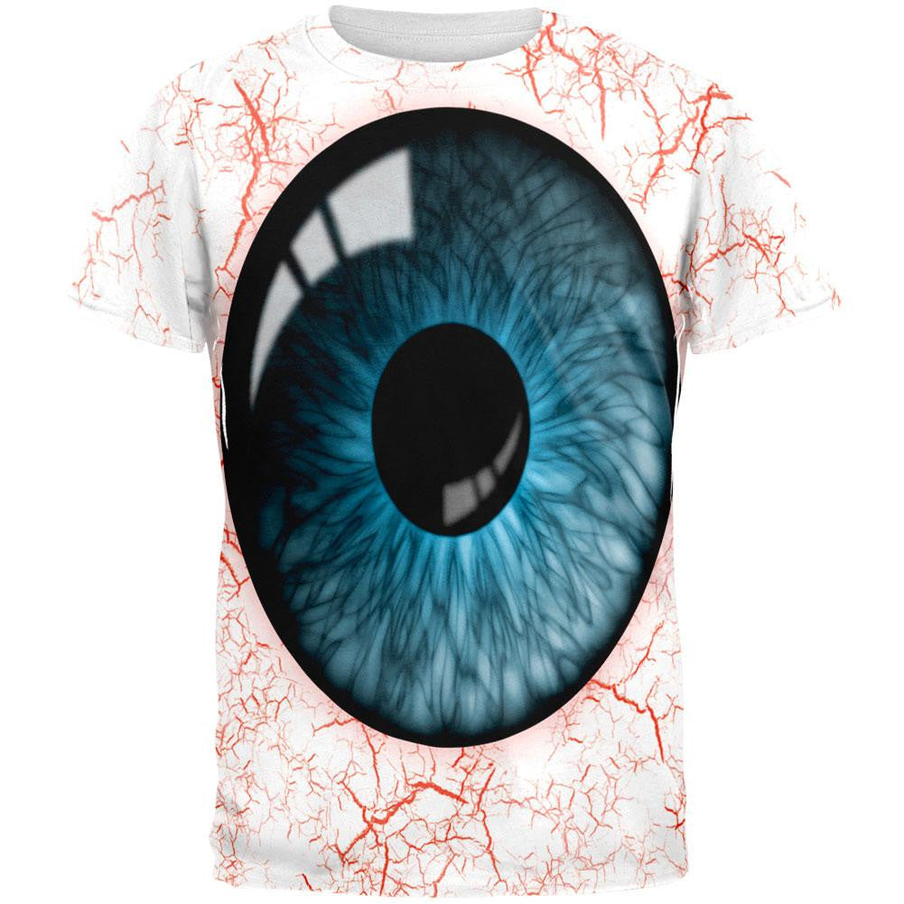 Blue Eyeball Costume All Over Adult T-Shirt Men's T-Shirts Old Glory 2XL Blue 