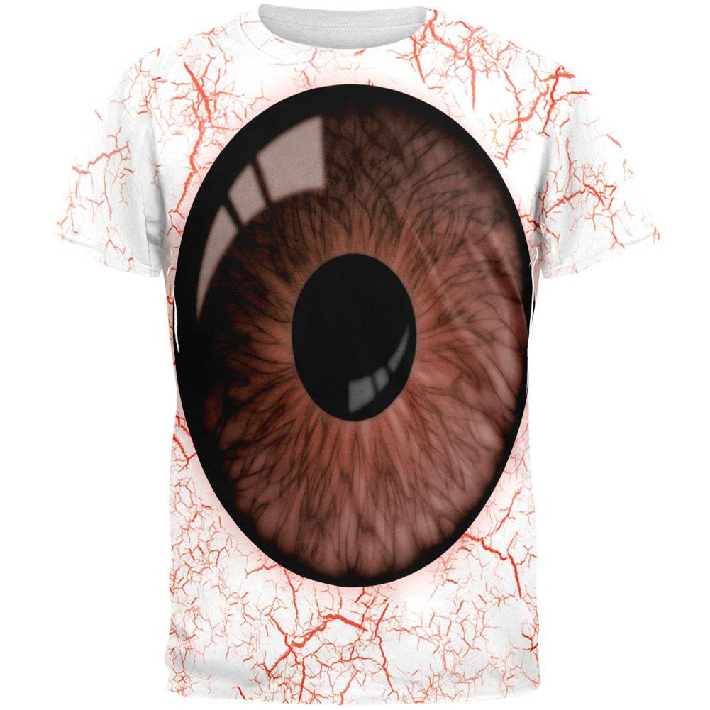 Brown Eyeball Costume All Over Adult T-Shirt Men's T-Shirts Old Glory 2XL Brown 