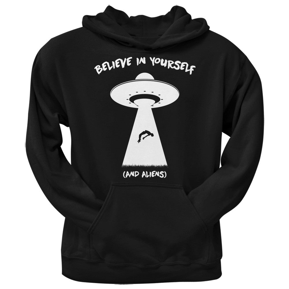 Believe In Yourself (and aliens) Black Adult Hoodie Men's Hoodies Old Glory 2XL Black 