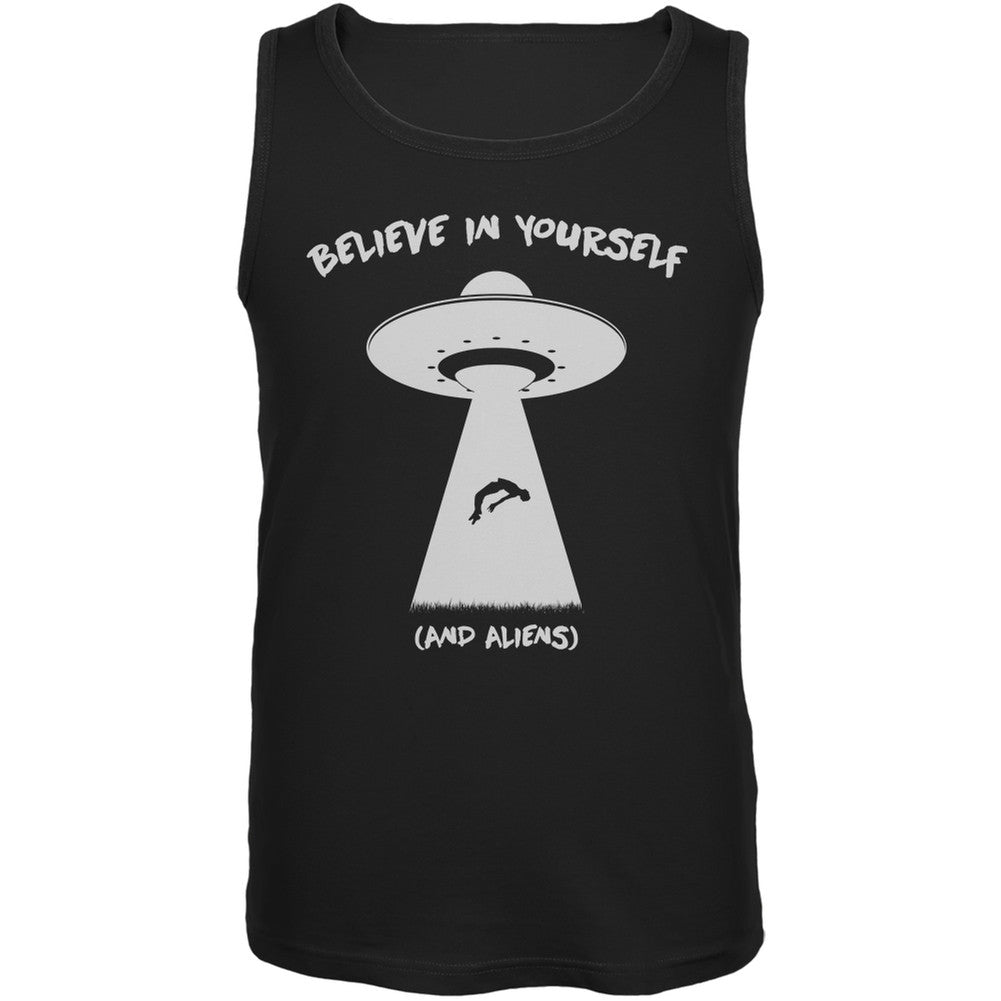 Believe In Yourself (and aliens) Black Adult Tank Top Men's Tank Tops Old Glory 2XL Black 