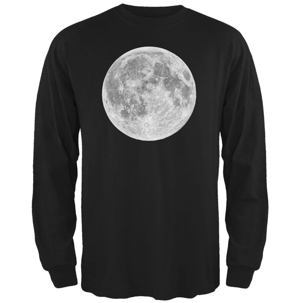 Earth's Moon Black Adult Long Sleeve T-Shirt Men's Long Sleeves Old Glory 2XL Black 