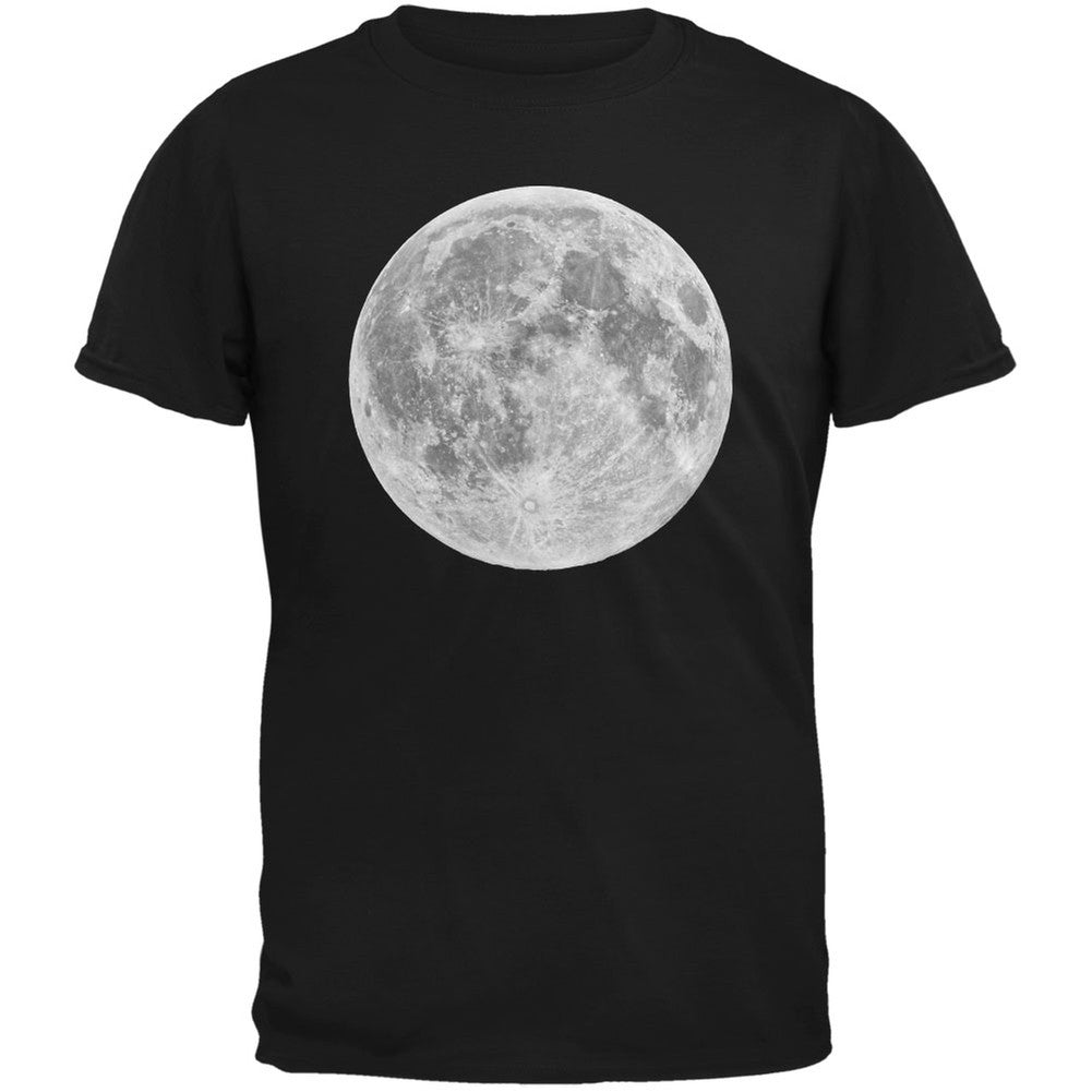 Earth's Moon Black Adult T-Shirt Men's T-Shirts Old Glory 2XL Black 